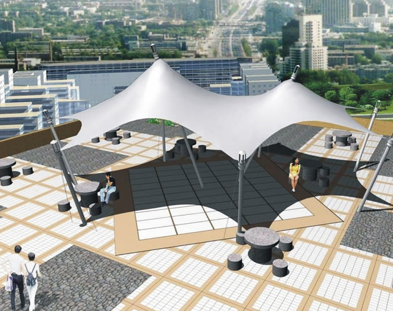 廣場膜結構施工建設的成型原理